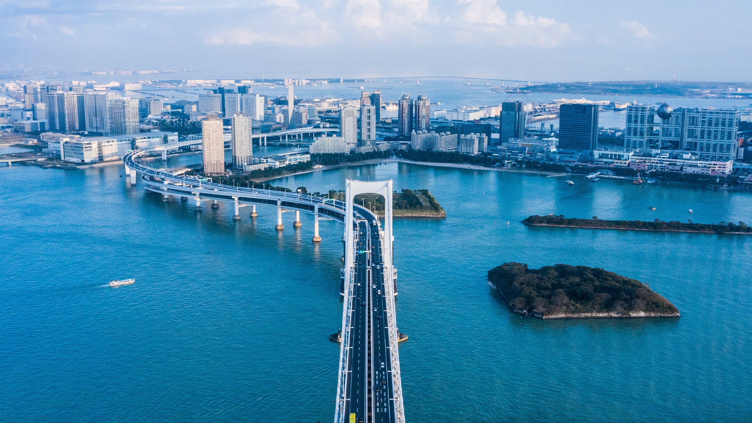 bridge along the coast of a city